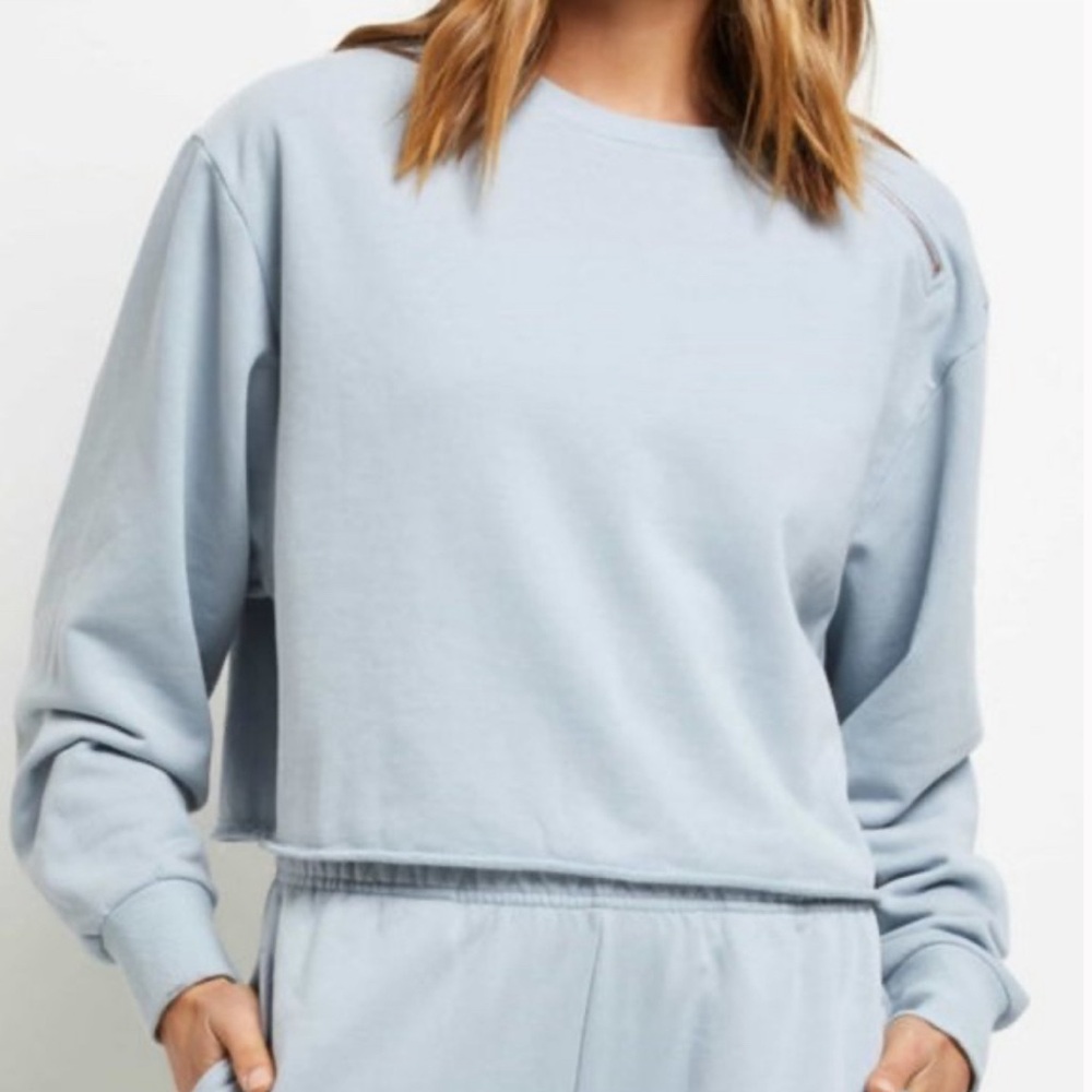 All Fenix Camila Light Blue Cropped Crewneck Sweater